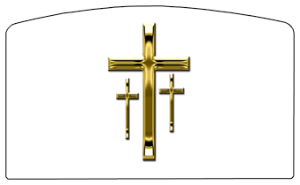 DACRO-517-GD-WT Gold 3 Crosses White